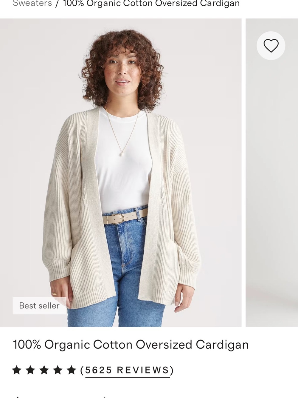Quince Organic Cotton Open-Front Cardigan